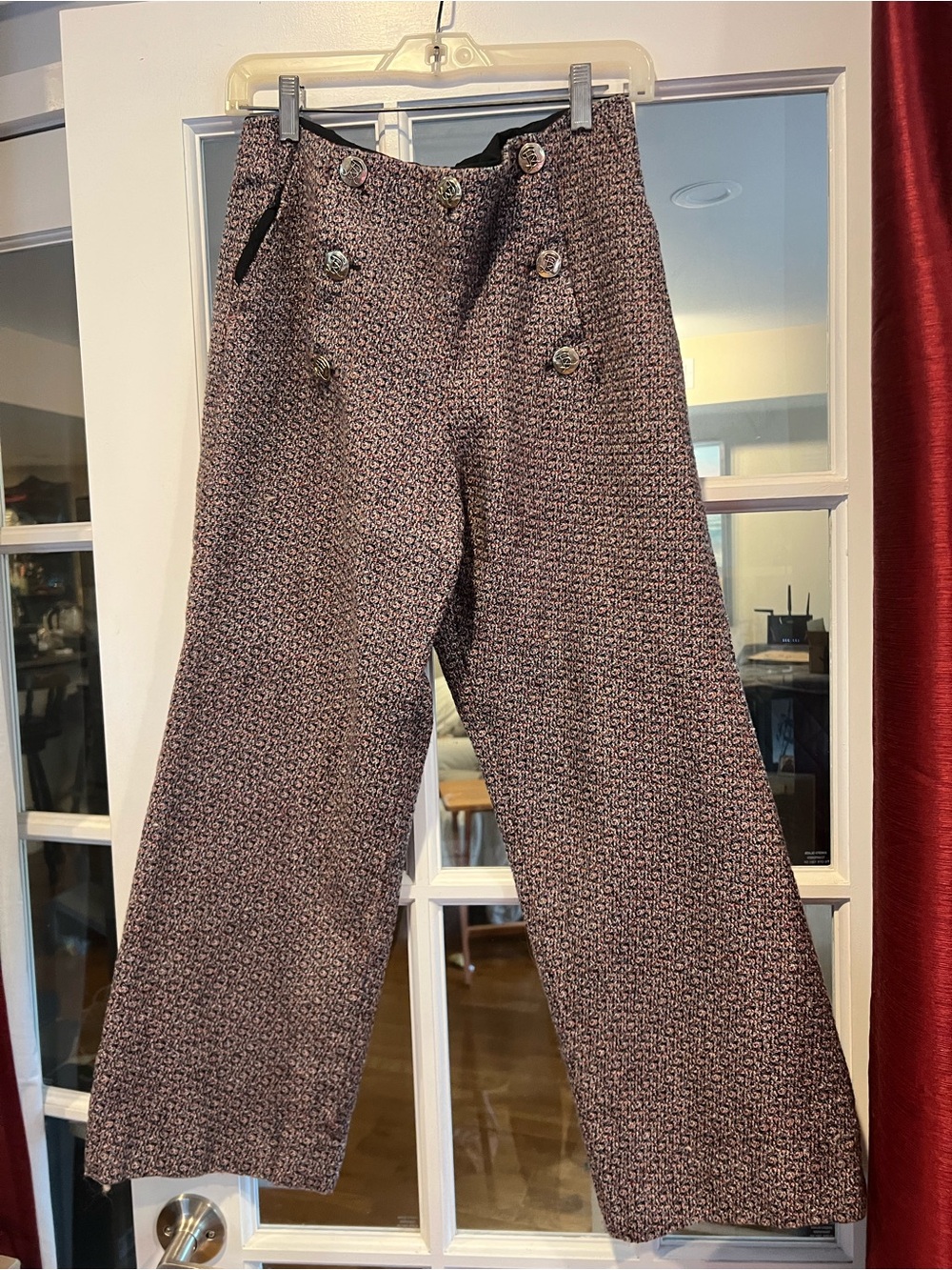 Sonia Rykiel Cropped Wide-Leg Tweed Pants in Brown